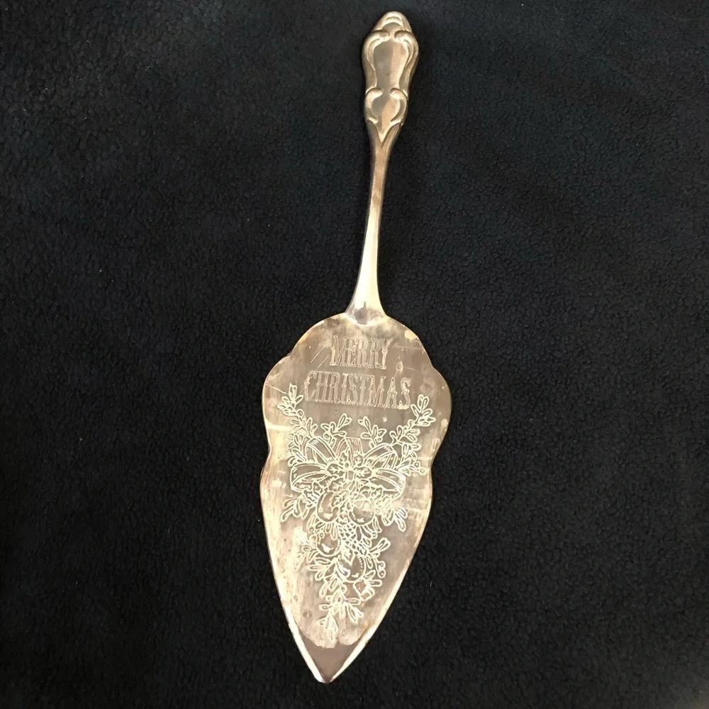 Merry Christmas Silverplate Pie/Cake Server